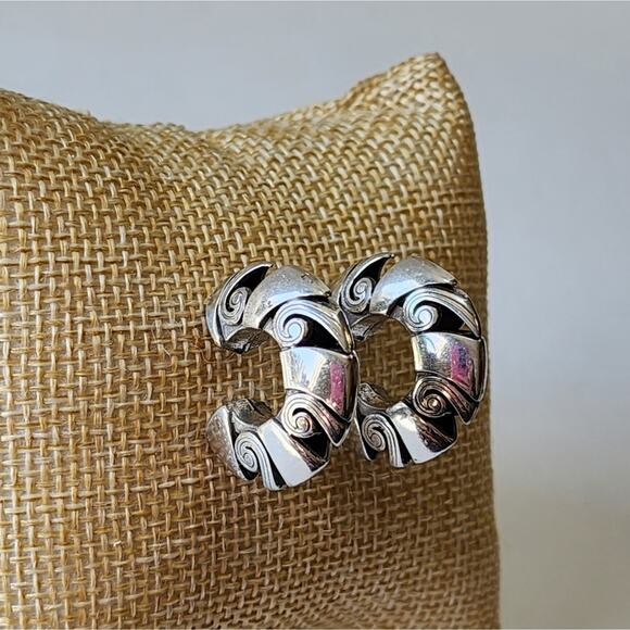 Brighton Jewelry - Brighton Scrolled 1/2 Hoop Earrings‎